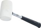 Młotek gumowy, metalowy trzonek, biały obuch, 48 mm, 250 g