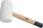 Młotek gumowy, trzonek z drewna hikorowego, biały obuch, 64 mm, 750 g