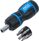 Wkrętak grzechotkowy krótki z bitami, 7 el.