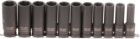 Nasadki udarowe długie 1/2", 10-24 mm, 11 szt., 6-kątne Ezi