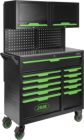 Wózek narzędziowy z 11 szufladami z panelami i szafkami